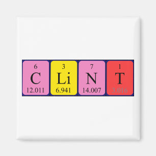 Íman Imagem do nome da mesa periódica do Clint