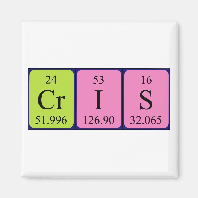 Íman Imagem do nome da mesa periódica do Cris (Frente)
