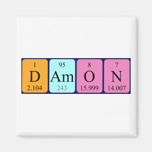 Íman Imagem do nome da mesa periódica do Damon