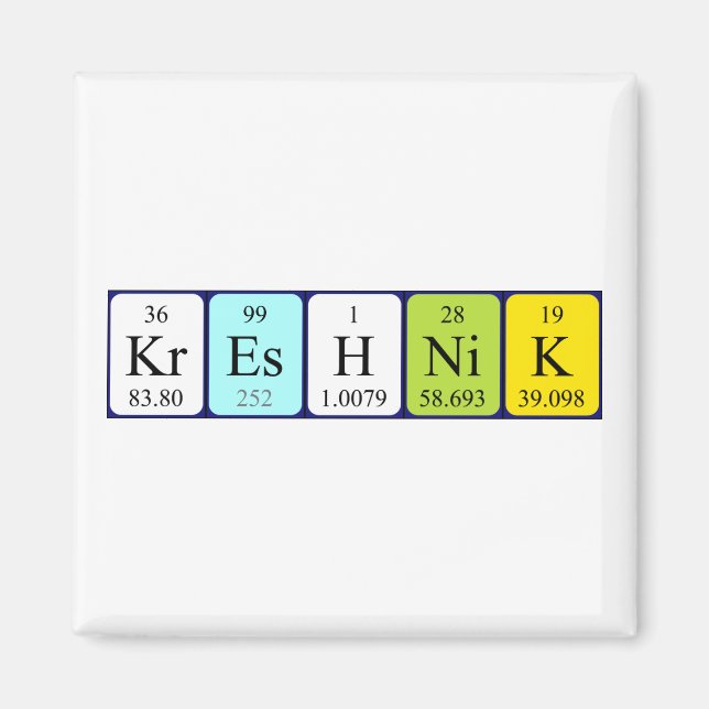 Íman Imagem do nome da mesa periódica do Kreshnik (Frente)