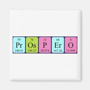 Íman Imagem do nome da mesa periódica do Prospero