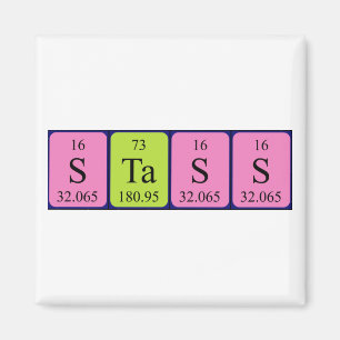 Íman Imagem do nome da mesa periódica do Stass