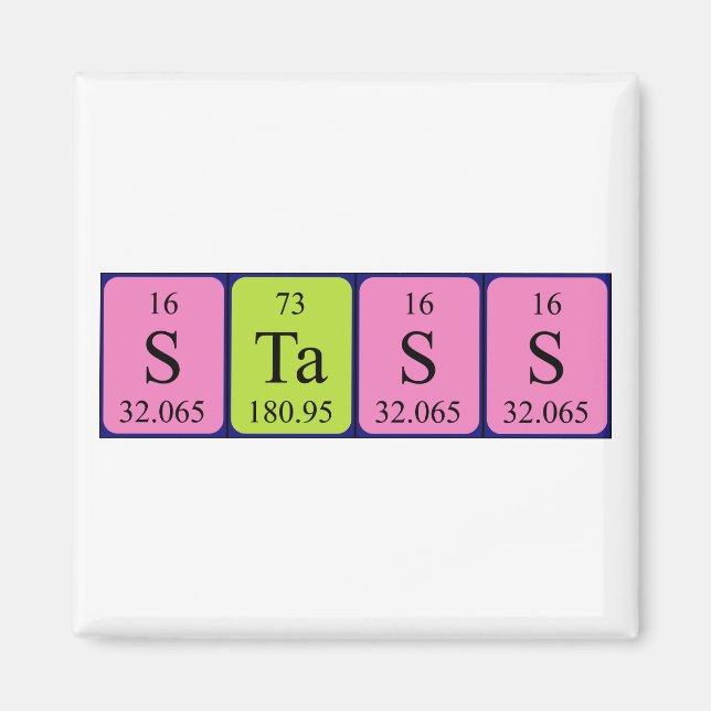 Íman Imagem do nome da mesa periódica do Stass (Frente)