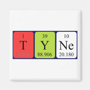 Íman Imagem do nome da mesa periódica do Tyne