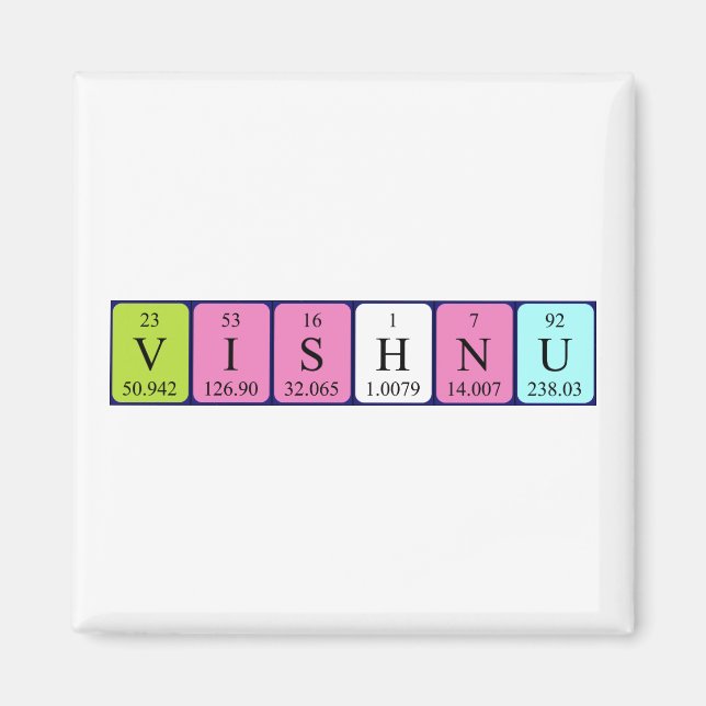 Íman Imagem do nome da mesa periódica do Vishnu (Frente)
