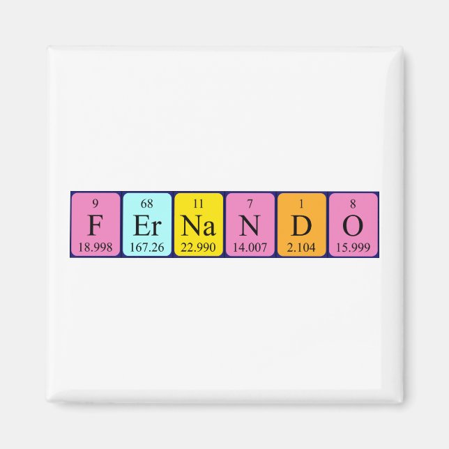 Íman Imagem do nome da mesa periódica Fernando (Frente)