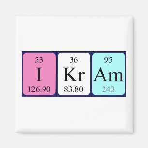 Íman Imagem do nome da mesa periódica Ikram