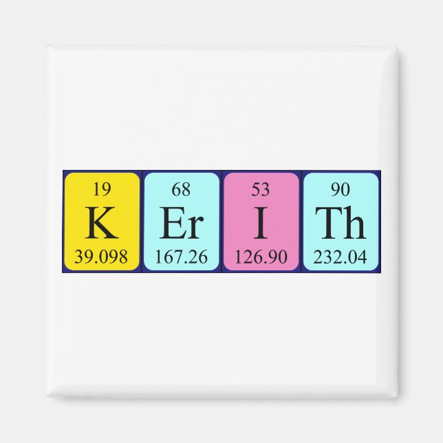 Íman Imagem do nome da mesa periódica Kerith (Frente)