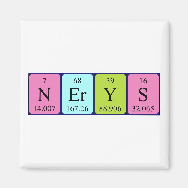 Íman Imagem do nome da mesa periódica Nerys (Frente)