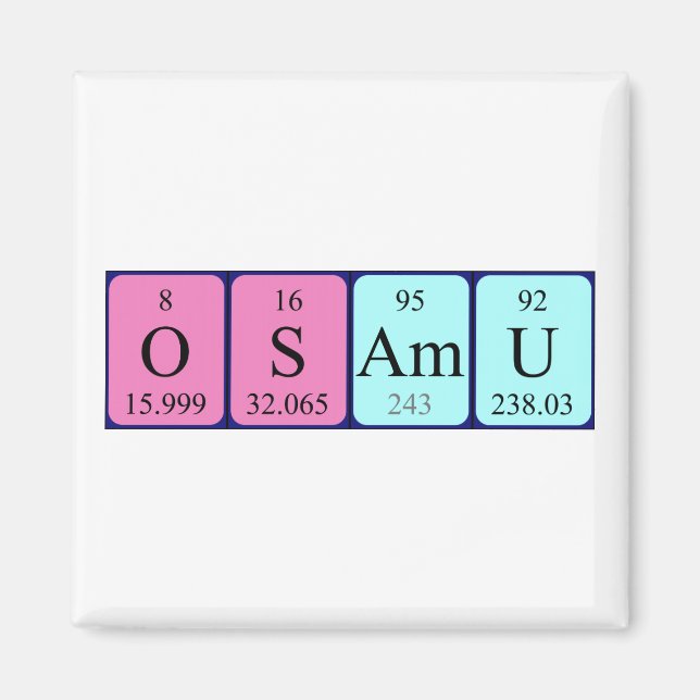 Íman Imagem do nome da mesa periódica Osamu (Frente)
