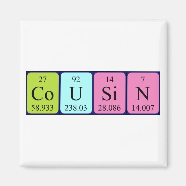 Íman Imagem do nome da mesa periódica primo (Frente)