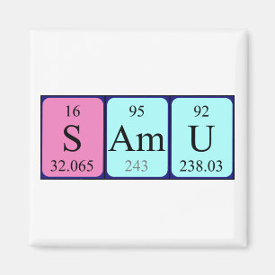 Íman Imagem do nome da mesa periódica Samu
