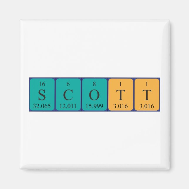 Íman Imagem do nome da mesa periódica Scott (Frente)
