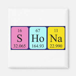 Íman Imagem do nome da mesa periódica Shona