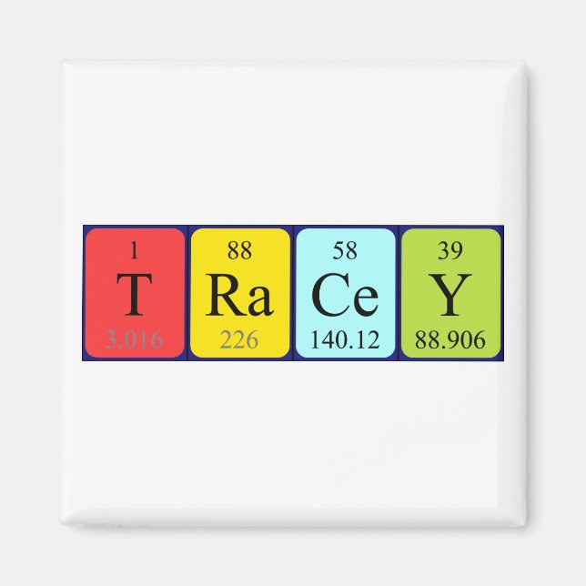 Íman Imagem do nome da mesa periódica Tracey (Frente)
