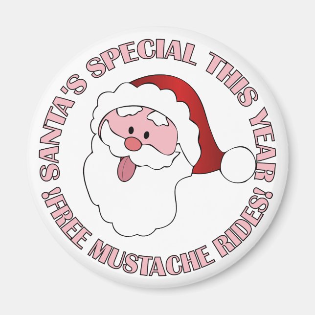 Íman Imagem do papai noel Mustache (Frente)