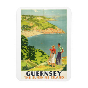 Íman Imagem do Poster de viagens Vintage Guernsey