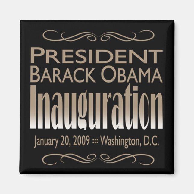 Íman Imagem do Presidente Obama (preto) (Frente)