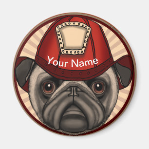 Íman Imagem do Pug Firefighter
