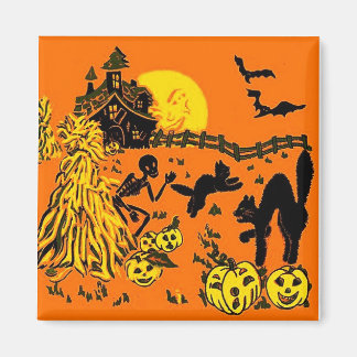 Íman Imagem do Quadrado do Vintage Halloween