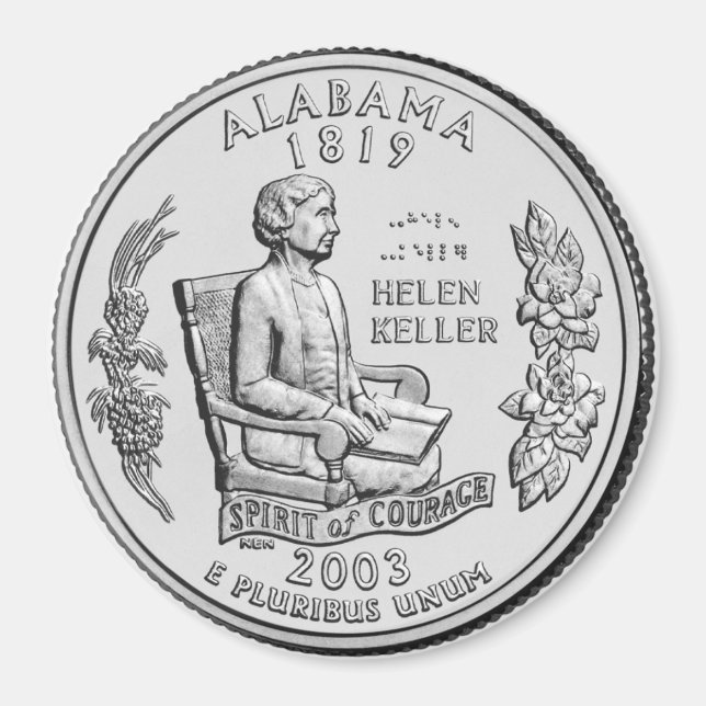 Íman Imagem do Quarter State Quarter no Alabama em 2003 (Frente)
