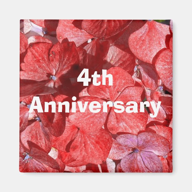 Íman Imagem do Quarto Aniversário com Hydrangas (Frente)