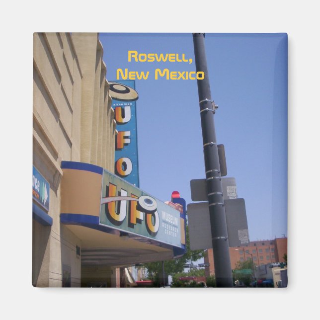 Íman Imagem do Roswell OFO Museum (com/com palavras) (Frente)