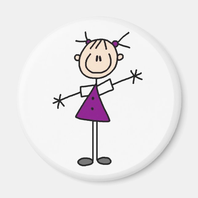 Íman Imagem do Stick Figure Girl (Frente)