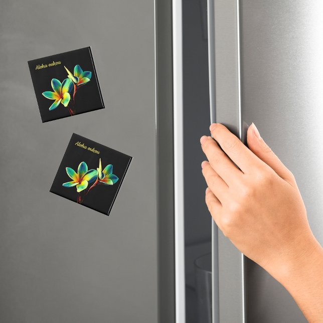 Íman Imagem do Tema de Aquarela Plumeria Estonteante (Criador carregado)