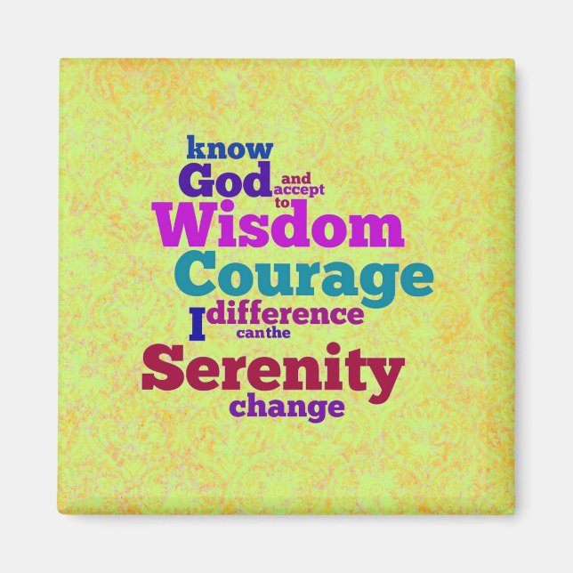 Íman Imagem do worm Serenity Prayer (Frente)
