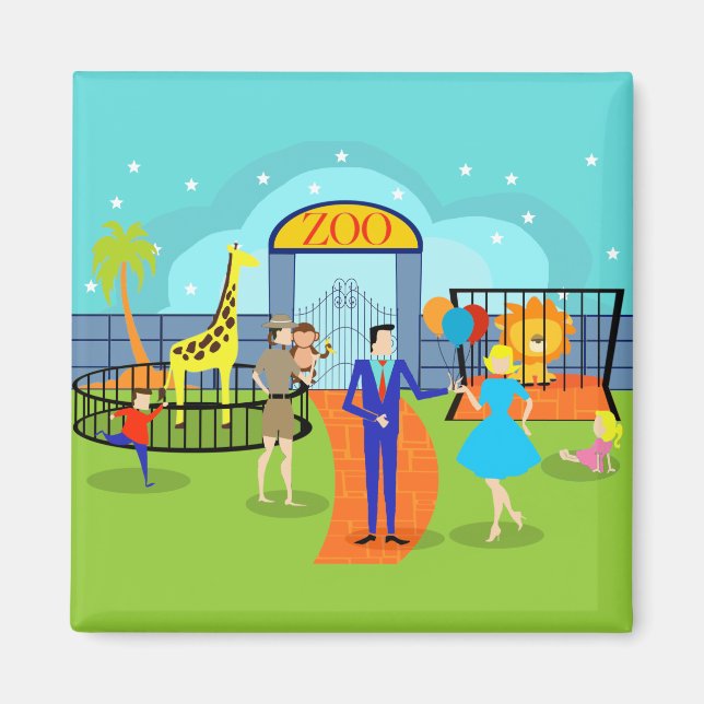 Íman Imagem do Zoo Vintage (Frente)