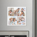 Íman Imagem Elegante Simples Colagem de Fotos<br><div class="desc">Magnet Quadrado Personalizado De 5 Fotografias. Este simples ímã quadrado apresenta espaço para cinco fotos favoritas, fazer-o de uma forma doce e pessoal para destacar memórias especiais. Use-o para exibir fotos de um casal para um presente de casamento ou um favor de chá de panela, uma imagem significativa para um...</div>