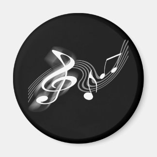 Íman Imagem em escala musical branca e preta