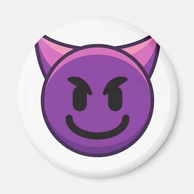 Íman Imagem Emoji do Diabo Roxo (Frente)