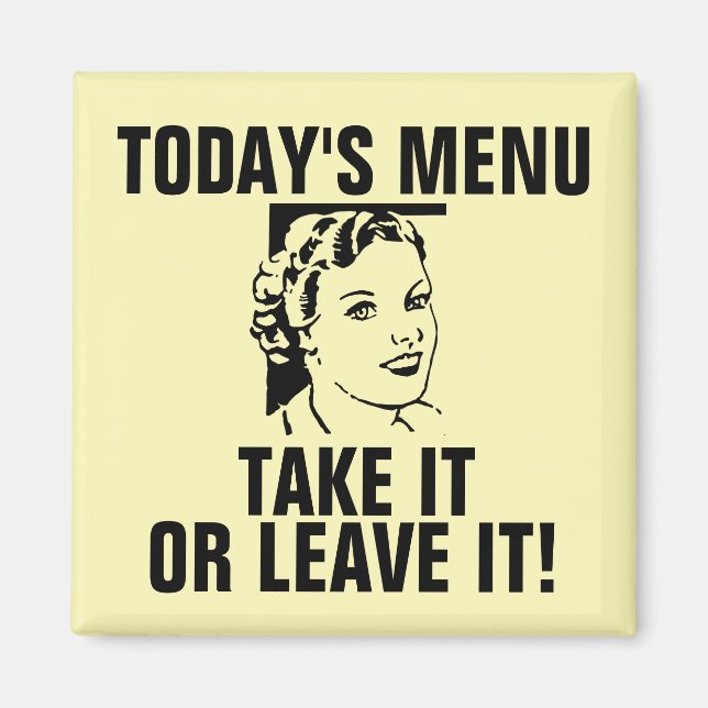 Íman Imagem Engraçada Da Oradora, O MENU DE HOJE (Frente)