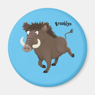 Íman Imagem engraçada de desenho animado de javalis