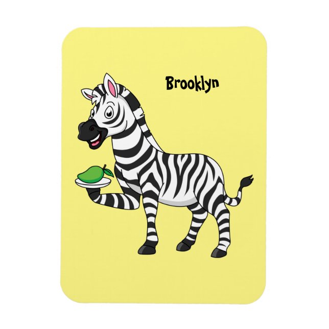 Íman Imagem engraçada de desenho animado zebra (Vertical)
