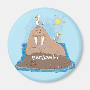 Íman Imagem engraçada de desenhos animados de Walrus