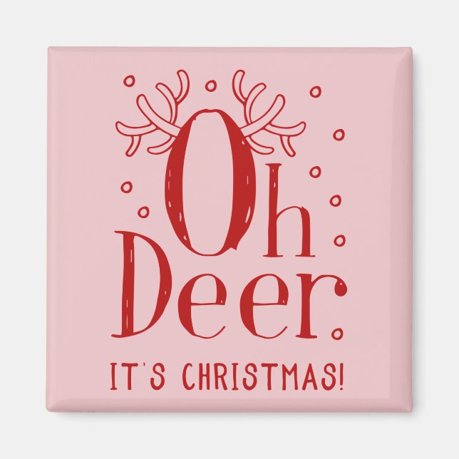 Íman Imagem engraçada de veado de Natal (Frente)