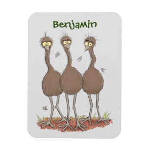 Íman Imagem engraçada do desenho animado emu trio aust