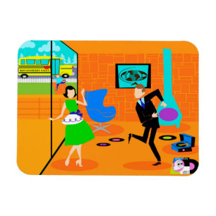 Íman Imagem Flexi de Pais Retro Feliz