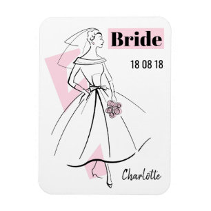 Íman Imagem flexível de Fashion Bride Pink Bride