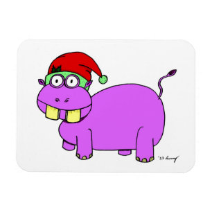 Íman Imagem Flexível do Hippo Xmas