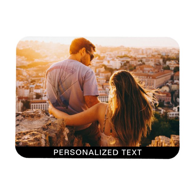 Íman Imagem flexível do seu texto e foto (Horizontal)