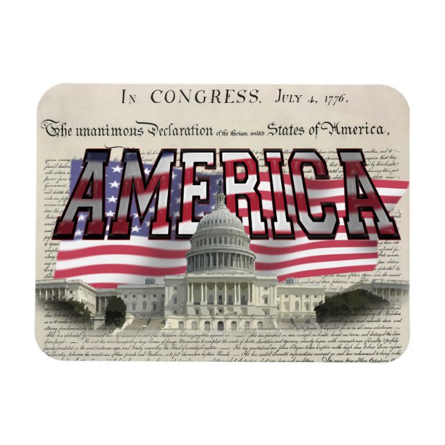 Íman Imagem Flexível do Sinalizador US Capital EUA (Horizontal)