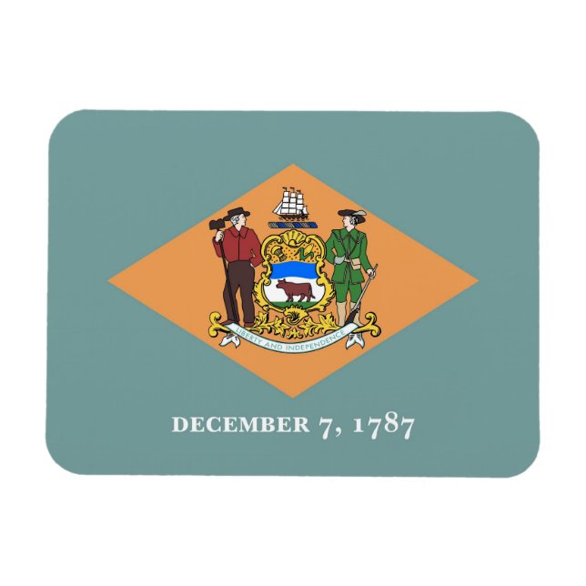 Íman Imagem flexível patriótica com a bandeira de Delaw (Horizontal)