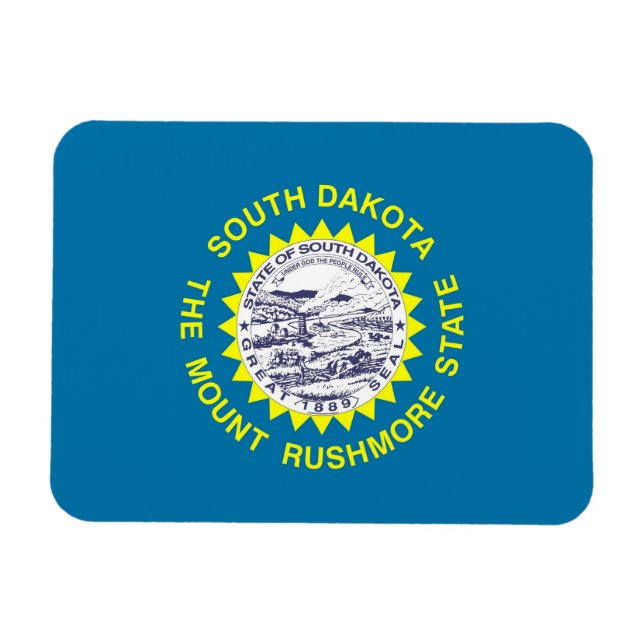 Íman Imagem flexível patriótica com bandeira de Dakota  (Horizontal)