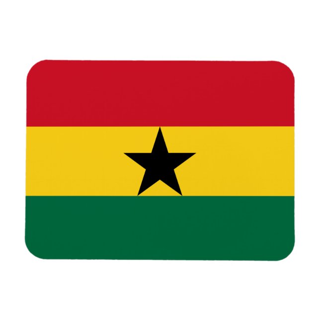 Íman Imagem flexível patriótica com bandeira de Gana (Horizontal)