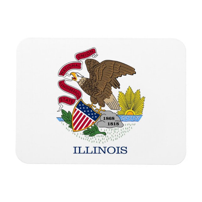 Íman Imagem flexível patriótica com bandeira de Illinoi (Horizontal)