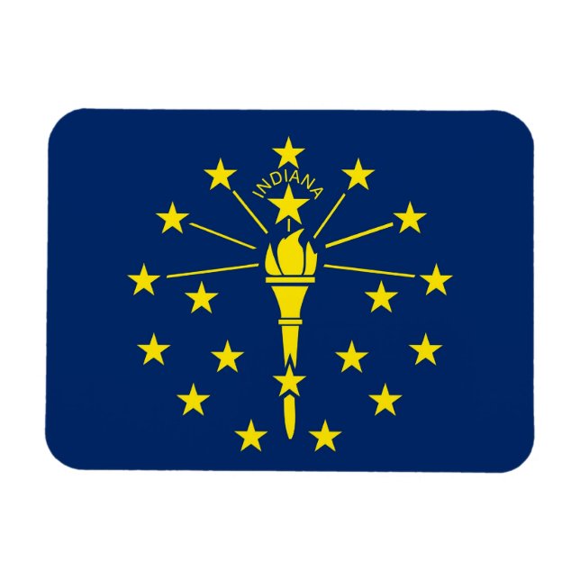 Íman Imagem flexível patriótica com bandeira de Indiana (Horizontal)